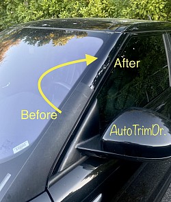 Pillars plastic restoration on a Range Rover